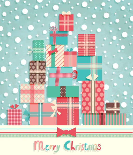 Lustige Weihnachtspostkarte — Stockvektor