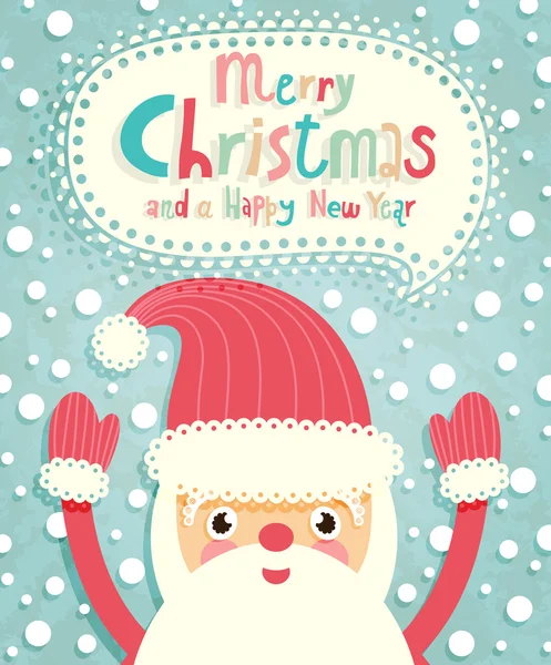 Carte postale drôle de Noël avec le Père Noël . — Image vectorielle