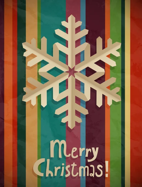 雪の結晶をポストカード クリスマス — ストックベクタ