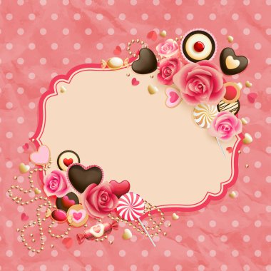 Valentines Day vintage roses clipart