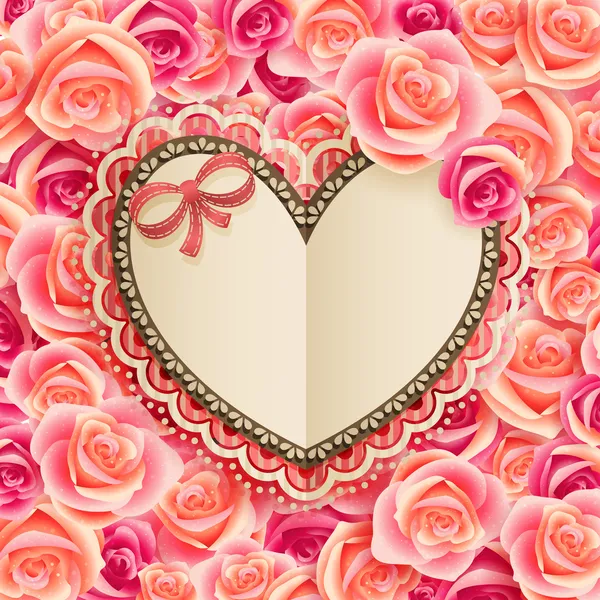 Valentijnskaart met hart — Stockfoto