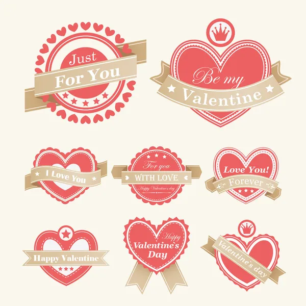 Etiquetas de San Valentín — Vector de stock