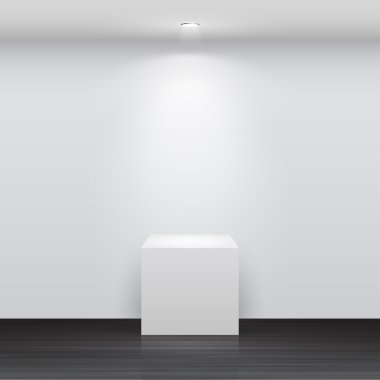 3d Empty white stand for your exhibit clipart