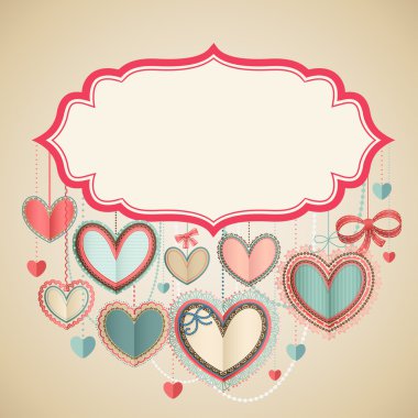 Valentine`s Day vintage card clipart