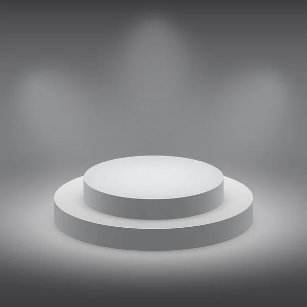 3D izole boş beyaz podyum — Stok Vektör