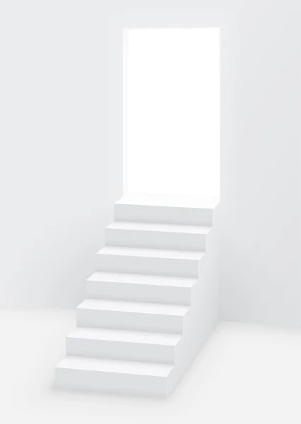 Białe schody do otwierania drzwi — Wektor stockowy