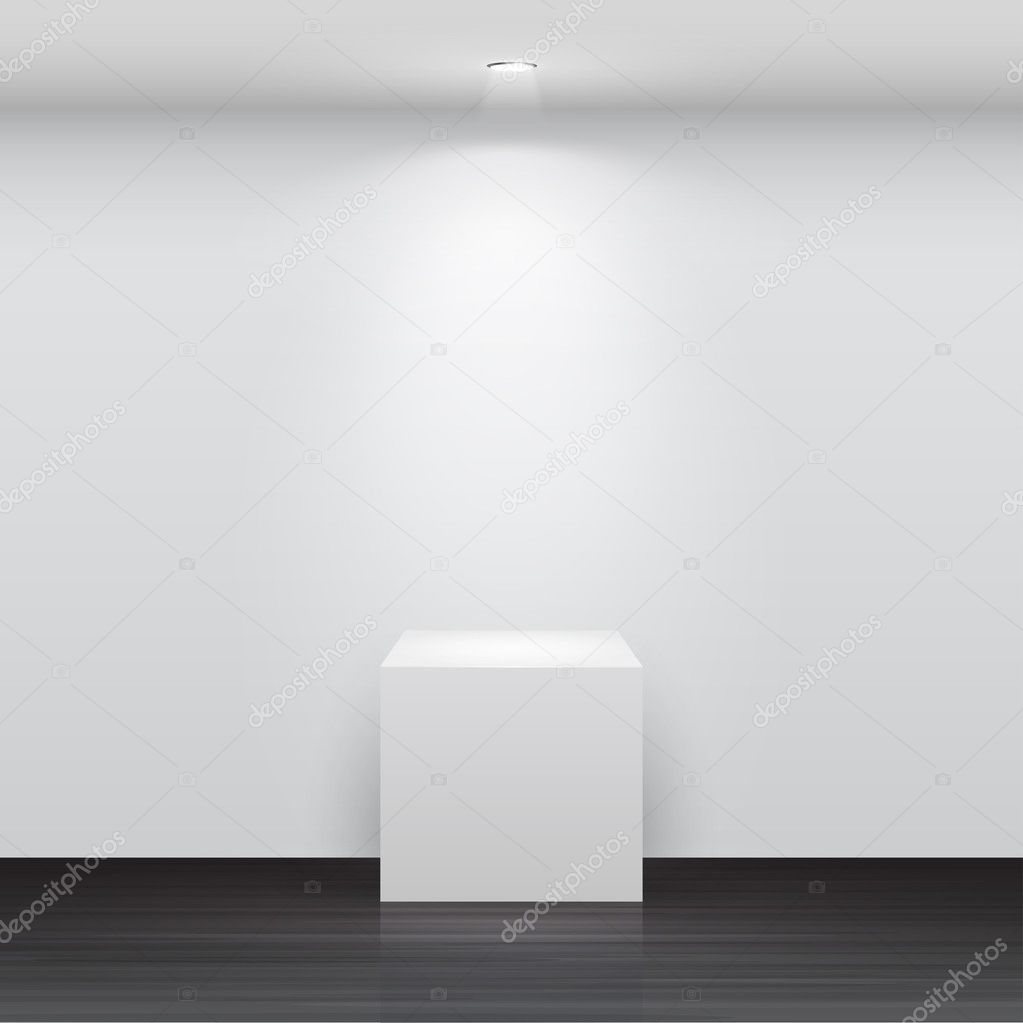 3d Empty white stand for your exhibit