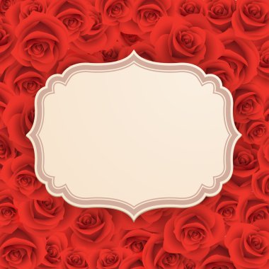 Greeting card with rose clipart