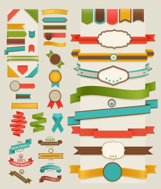 Retro ribbons and labels clipart