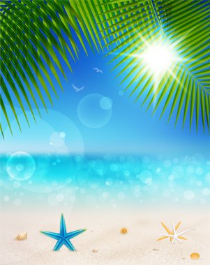 Beautiful seaside view on sunny day with sand clipart