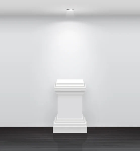 3D leerer weißer Ständer für Ihr Exponat — Stockvektor
