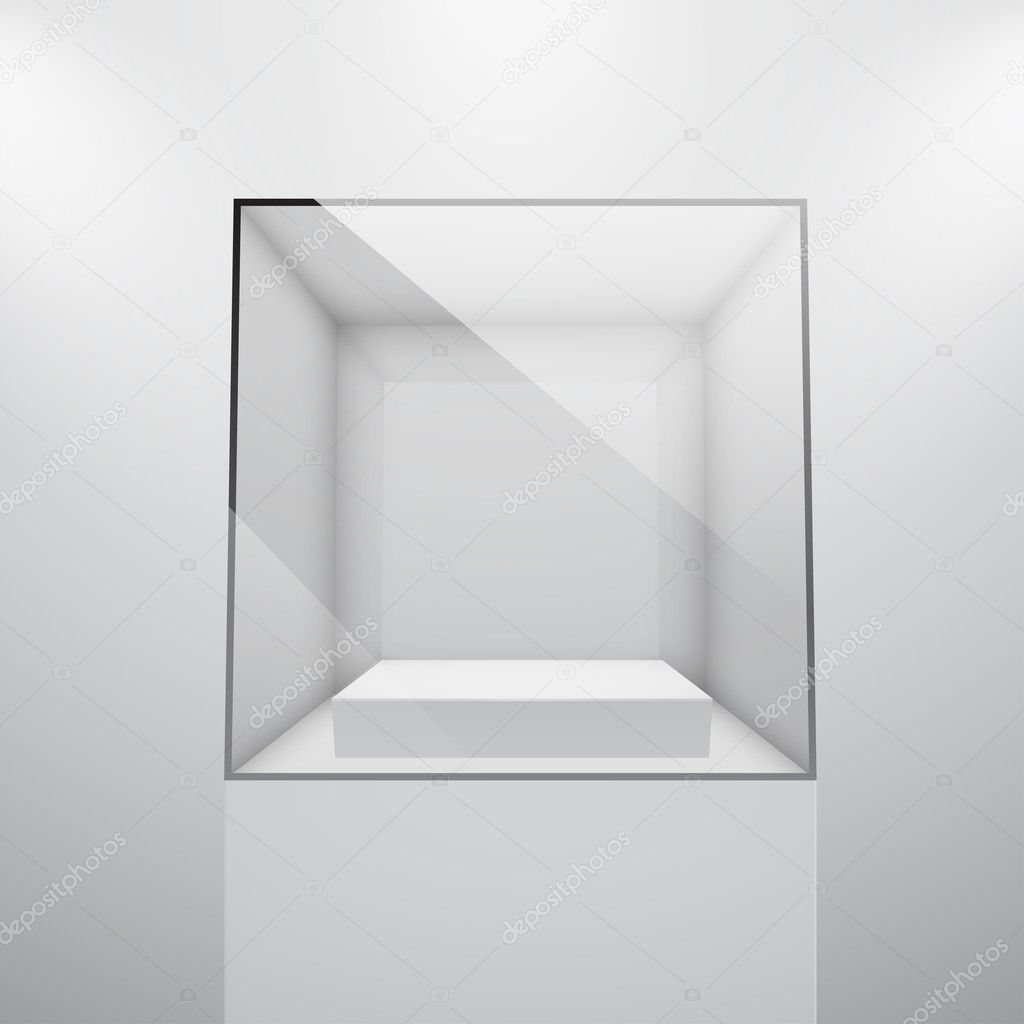 3d Empty glass showcase
