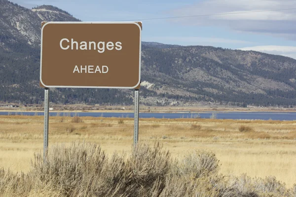 Road Sign - Ahead Series - changes — Stock Photo, Image