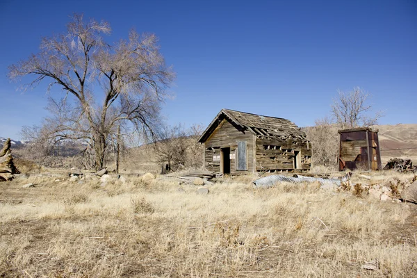 Velha cabana delapitante abandonada — Fotografia de Stock