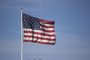 ABD Amerikan bayrağı mavi gökyüzü arka plan