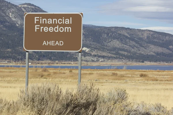 Road Sign - Ahead Series - financial freedom — Stock Photo, Image