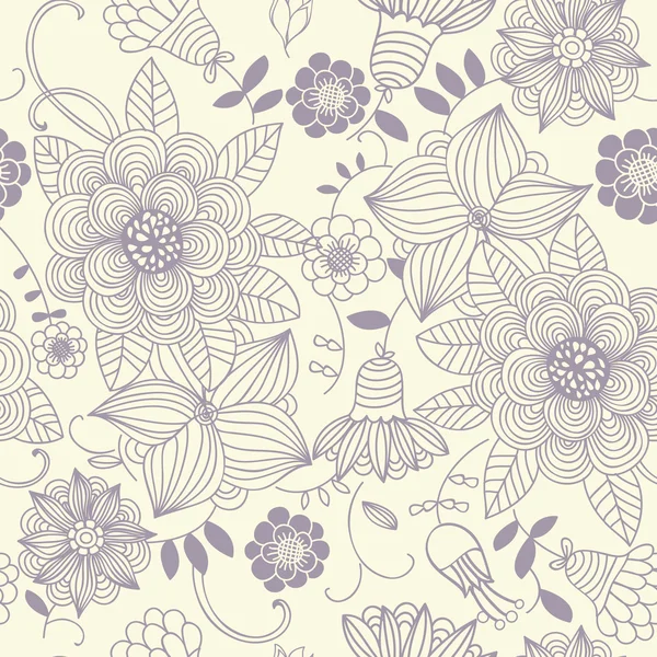 ビンテージ シームレスな花柄レトロな壁紙 — ストックベクタ