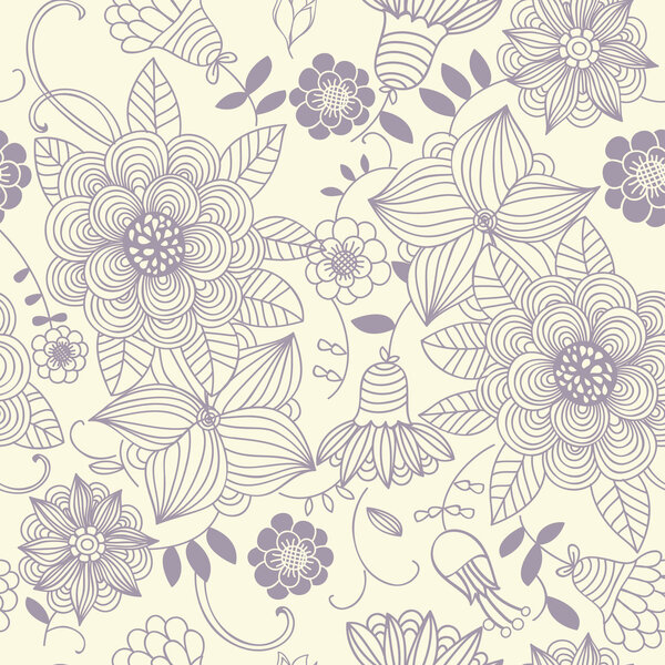 Floral vintage seamless pattern for retro wallpapers