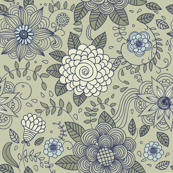 Florales Vintage nahtloses Muster für Retro-Tapeten — Stockvektor