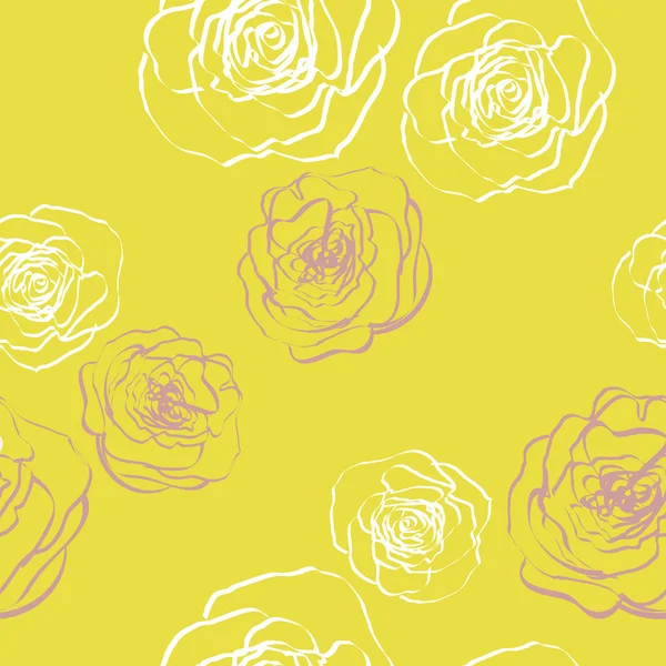 带花朵的无缝线矢量纹理 — 图库矢量图片