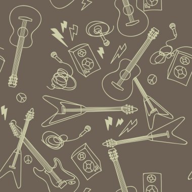 Seamless pattern with musical instruments clipart