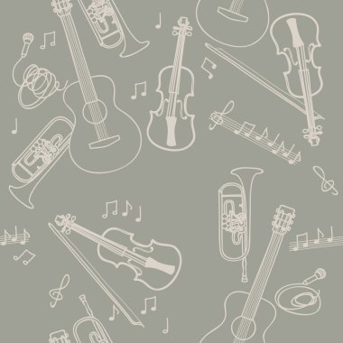 Seamless pattern with musical instruments clipart