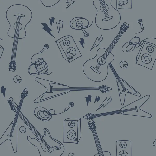 Безшовний візерунок з музичними інструментами — стоковий вектор