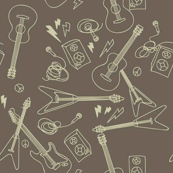 Безшовний візерунок з музичними інструментами — стоковий вектор