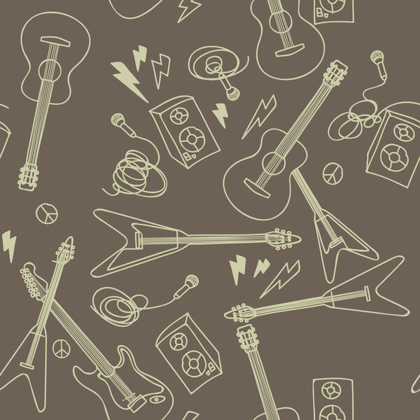 Seamless pattern with musical instruments