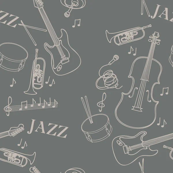 Безшовний візерунок з джазовими музичними інструментами — стоковий вектор