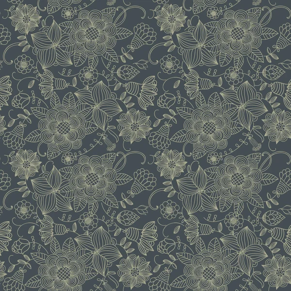 Floral vintage seamless pattern for retro wallpapers — Stock Vector