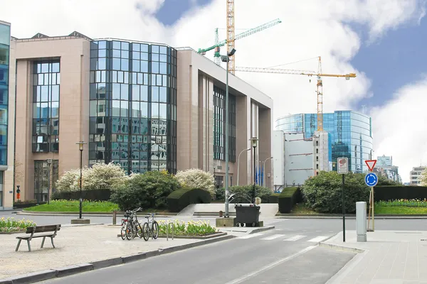 Новые здания в Брюсселе. Европейский парламент, Бельгия — стоковое фото