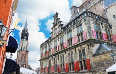 The Church and Town Hall of Delft. Netherlands clipart