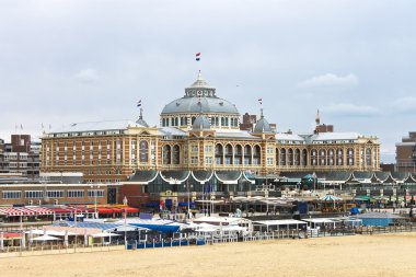 Dutch beach resort with famous Kurhaus hotel . Netherlands, Den clipart