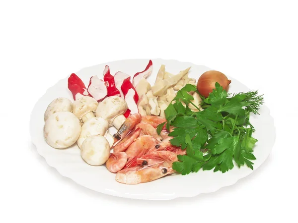Ingredients seafood salad. — Stock Photo, Image