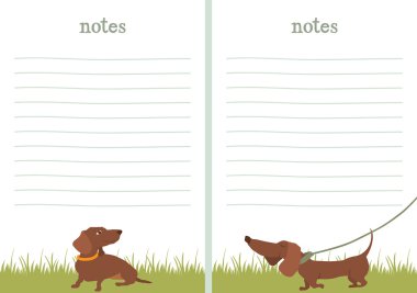 Dachshund note paper writing paper clipart