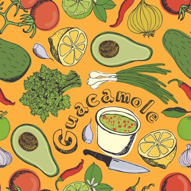 Guacamole seamless pattern clipart