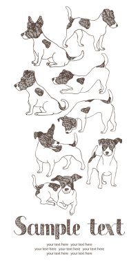 Jack Russell Terrier card clipart