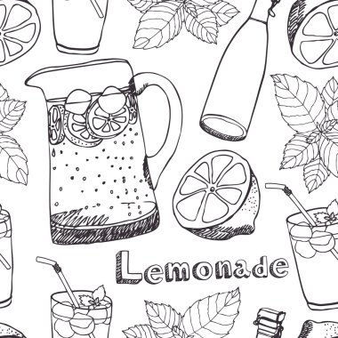 Lemonade seamless pattern vector