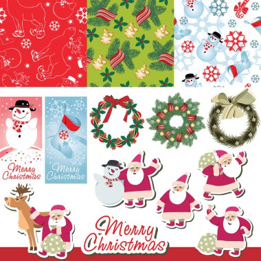 Merry Christmas set clipart