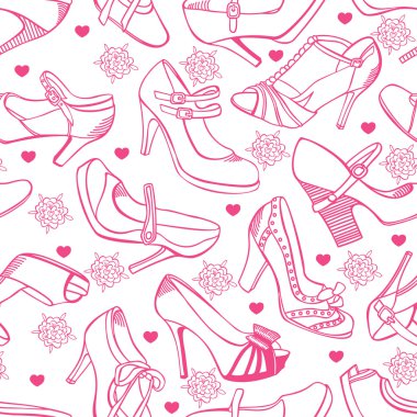 Retro shoes background clipart