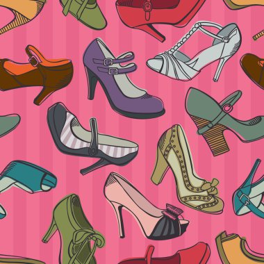 Retro shoes pattern clipart