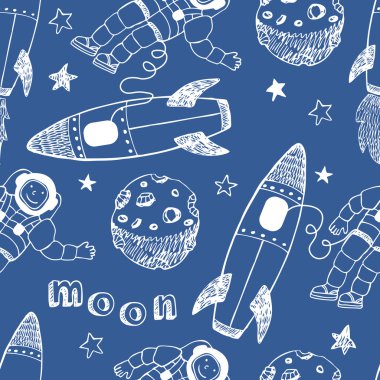 Rockets seamless pattern clipart