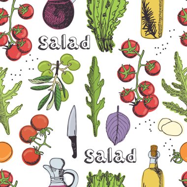 Salad seamless background clipart