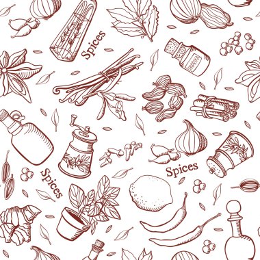 Spices kitchen background clipart