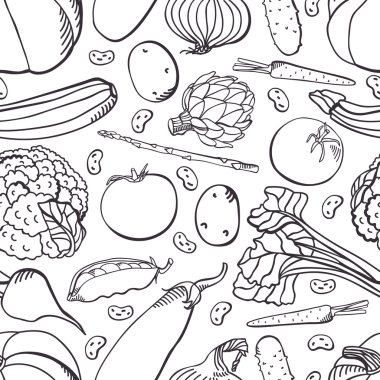 Vegetables pattern clipart