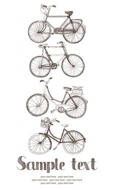 Vintage bicycle card clipart