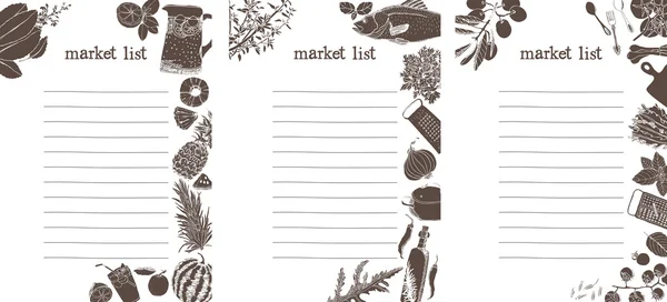 Liste d'achats du marché — Image vectorielle