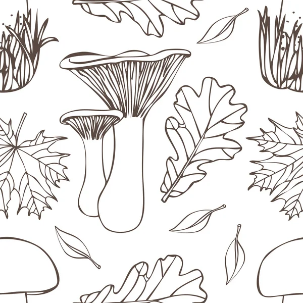 Mushrooms pattern — Stock Vector