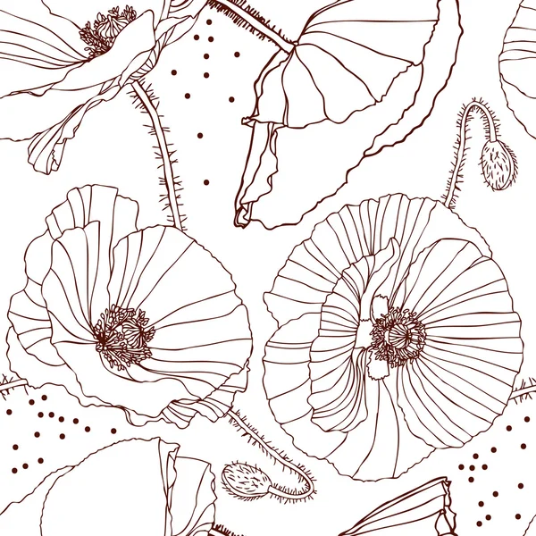 黑色罂粟模式 — 图库矢量图片